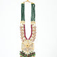 Rajwada Dark Green And Maroon Pearl And Stone Jewellery Set For Women