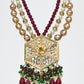 Rajwada Dark Green And Maroon Pearl And Stone Jewellery Set For Women