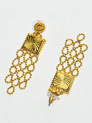 Rajwada Golden Alloy Self Design Jewellery Set For Women
