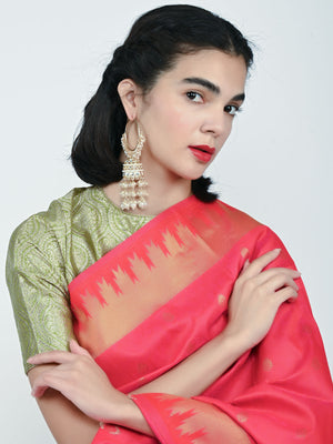 Rajwada White And Gold Alloy Embellished Earrings For Women
