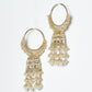 Rajwada White And Gold Alloy Embellished Earrings For Women