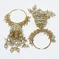 Rajwada White And Gold Alloy Embellished Earrings For Women