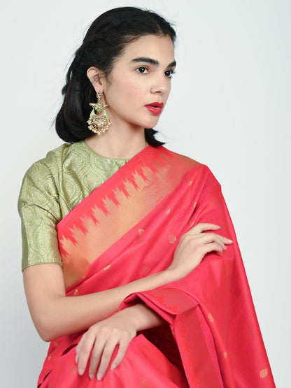 Rajwada Green And Gold Alloy Embellished Earrings For Women