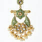 Rajwada Green And Gold Alloy Embellished Earrings For Women