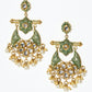 Rajwada Green And Gold Alloy Embellished Earrings For Women