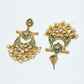 Rajwada Green And Gold Alloy Embellished Earrings For Women
