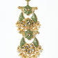 Rajwada Green And Gold Alloy Embellished Earrings For Women