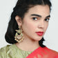 Rajwada Green And Gold Alloy Embellished Earrings For Women