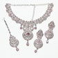 Rajwada Pink Alloy Stone Jewellery Set For Women