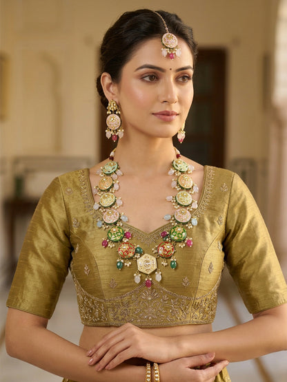 Rajwada Multicolor Alloy Pearl Jewellery Set For Women
