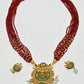 Rajwada Red And Golden Alloy Pearl Jewellery Set For Women