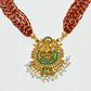 Rajwada Red And Golden Alloy Pearl Jewellery Set For Women