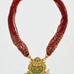 Rajwada Red And Golden Alloy Pearl Jewellery Set For Women
