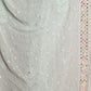Rajwada Women Sea Green Georgette Chikankari Beads Embroidered Saree With Unstitched Blouse