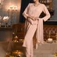 Rajwada Women Beige Georgette Chikankari Embroidered Stitched Kurta Set
