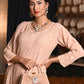 Rajwada Women Beige Georgette Chikankari Embroidered Stitched Kurta Set
