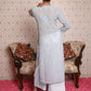 Rajwada Women Grey Georgette Chikankari Embroidered Stitched Kurta
