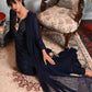 Rajwada Women Navy Blue Georgette Chikankari Embroidered Stitched Sharara Set
