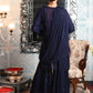 Rajwada Women Navy Blue Georgette Chikankari Embroidered Stitched Sharara Set