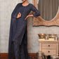 Rajwada Women Dark Grey Poly Silk Chikankari Mukaish Work Embroidered Stitched Kurta Set