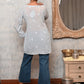 Rajwada Women Grey Georgette Chikankari Mukaish Work Embroidered Stitched Short Kurti
