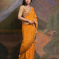Rajwada Mustard Printed Chiffon Saree With Unstitched Blouse For Women