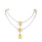 Rajwada Yellow and Silver Zircon Necklace Set For Women