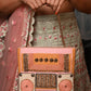 Rajwada Peach Pink Beads Embroidered Hand Bag for Women