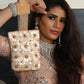 Rajwada Cream Beads Embroidered Clutch for Women