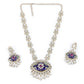 Rajwada Dark Blue and Gold Kundan Jewellery Set for Women