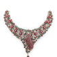 Rajwada Red and Green Gemstone Embellished Necklace Set for Women