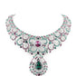 Rajwada Green and Purple Stone Studded Necklace Set for Women