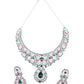 Rajwada Green and Purple Stone Studded Necklace Set for Women
