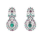 Rajwada Green and Purple Stone Studded Necklace Set for Women