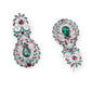 Rajwada Green and Purple Stone Studded Necklace Set for Women