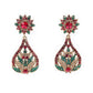 Rajwada Green and Maroon Stone Embellished Necklace Set with Maangtika for Women