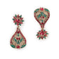 Rajwada Green and Maroon Stone Embellished Necklace Set with Maangtika for Women