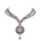 Rajwada Light Pink Embellished Kundan Necklace Set with Maangtika for Women