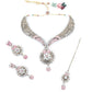 Rajwada Light Pink Embellished Kundan Necklace Set with Maangtika for Women