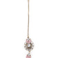 Rajwada Light Pink Embellished Kundan Necklace Set with Maangtika for Women