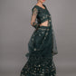 Rajwada Dark Green Embroidered Net Stitched Lehenga Set For Women
