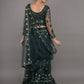 Rajwada Dark Green Embroidered Net Stitched Lehenga Set For Women
