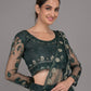 Rajwada Dark Green Embroidered Net Stitched Lehenga Set For Women