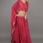 Rajwada Maroon Georgette Embroidered Stitched Lehenga Set For Women