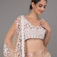 Rajwada Beige Embroidered Stitched Net Lehenga Set For Women