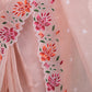 Rajwada Peach Embroidered Organza Saree With Unstitched Blouse For Women
