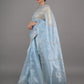 Rajwada Light Blue Embroidered Organza Saree With Unstitched Blouse For Women