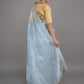 Rajwada Light Blue Embroidered Organza Saree With Unstitched Blouse For Women