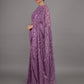 Rajwada Purple Sequins Embellished Georgette Saree with Unstitched Blouse for Women