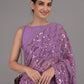 Rajwada Purple Sequins Embellished Georgette Saree with Unstitched Blouse for Women